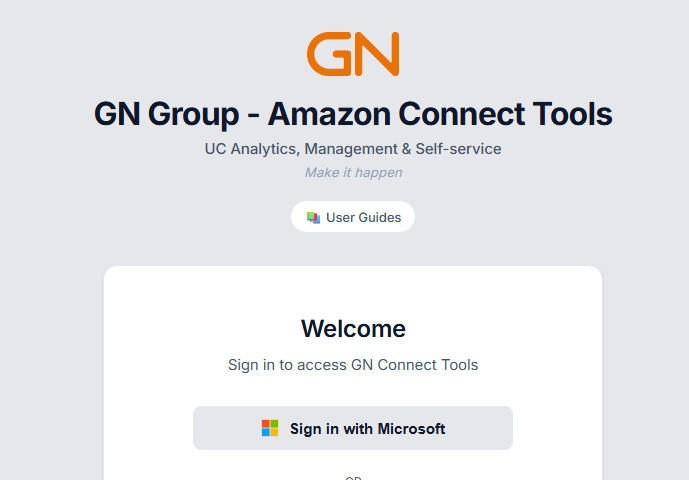 Sign in with Microsoft button on the portal