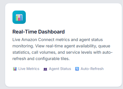 Real-Time Dashboard tile on the portal homepage